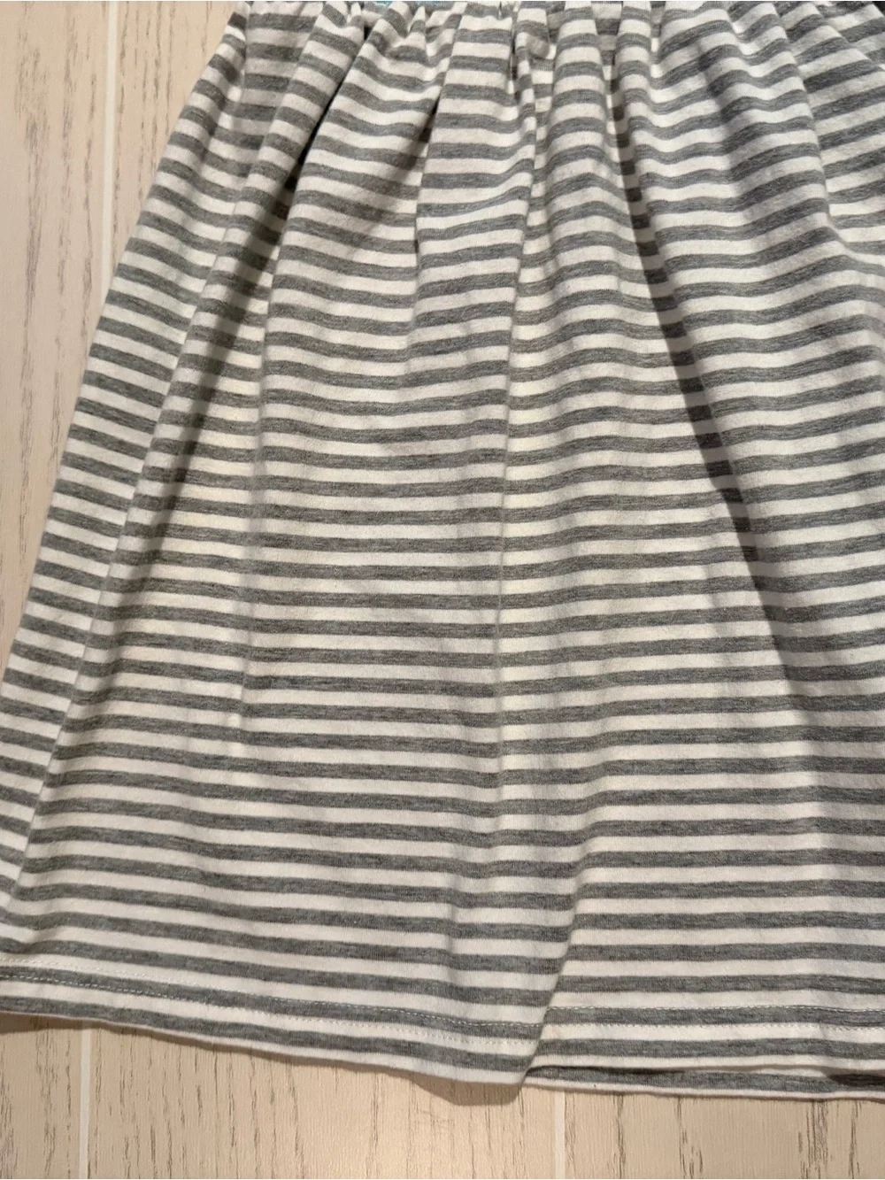 Boutique Girls 5 Gray Stripe Smocked School Dress